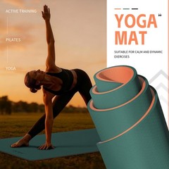 Yoga Mat Non Slip, Anti-Tear 1/4″ & 2/5″ Thick TPE Yoga Mats for and Men, a s…