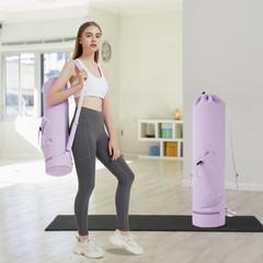 Yoga Mat Bag Carrier With Water Bottle Pocket Bottom Wet Storage Exercise