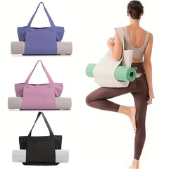 Canvas Yoga Tote Bag with Exterior Sleeve for Yoga Mat; 8 Colors to Choose from