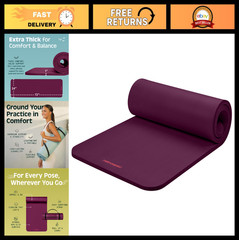 Thick Non-Slip Yoga Mat with Strap for Home Fitness, Pilates & Stretching – 1