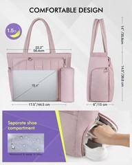 Quilted Tennis Tote Bag for Women Gym Duffle Bag with Shoe Compartment & Wet …