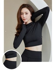 Fitness Long Sleeve Silk Activewear T-shirt Mulberry Silk Running Yoga Clothes