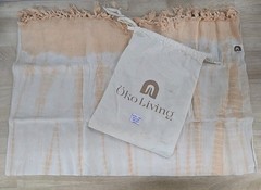 OKO Living Yoga Towel Shibori Rose Quartz Cotton Cover Fringe Lightweight
