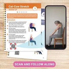 Chair Yoga for Seniors Over 60 Book and Chart, 30 Poses with yoga