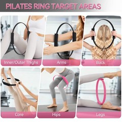 Zmarthumb Pilates Ring, 13.5″ Silicone Magic Fitness Circle Black