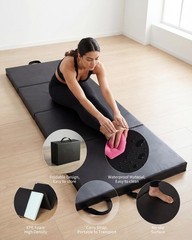 6x2ft 4-Fold Thick Gymnastics Mat Folding Exercise Mat with Handles for Yoga