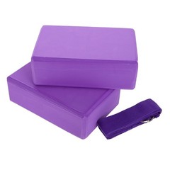 3Pcs Compact Eva Yoga Blocks and Durable Strap Set for Yoga Pilates Workouts