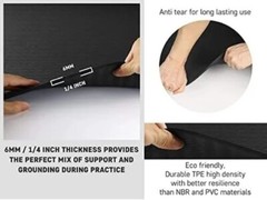 Clever Yoga Non-Slip Essential Mat Black 6mm Thickness Lightweight Cushion Grip
