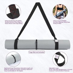 Yoga Mat Carrier Strap, Adjustable, Thick Cotton Blend, 2-in-1 Stretching Band