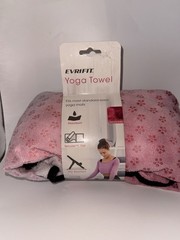 EvriFit Yoga Grippy Mat Towel Absorbent Microfiber 72″ x 24.8″ Pink Blue