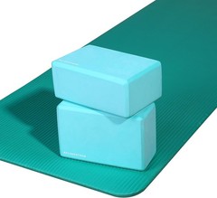Fitvids High Density Yoga Blocks Set of 2 | 9 x 6 x 4 Inch EVA Foam | Green