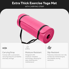 Yoga Mat, 1-Inch Extra Thick High Density Exercise Mat, Anti-Tear Exercise Yoga
