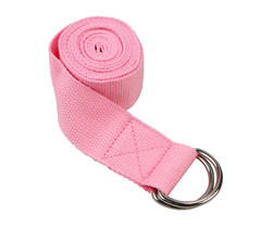 Black Yoga Block and Pink Yoga Strap