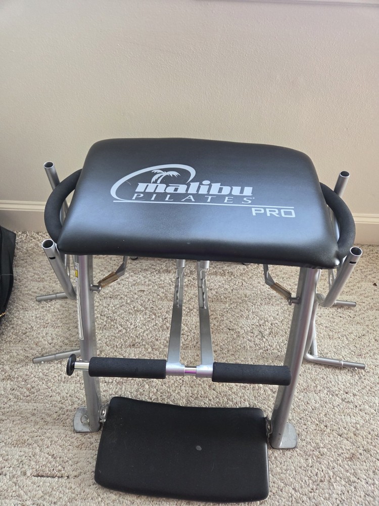 Malibu Pilates Pro Chair Foldable Adjustable Handles Spring Resistance Pilates