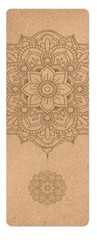 Yoga mat cork with print natural non slip sweat absorbent 173x58cm 4mm