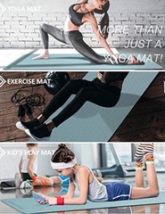TPE Yoga Mat 1/3 Inch Extra Thick Double Sided Non Slip with Strap for Women