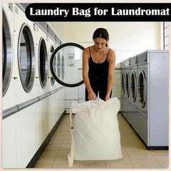 Canvas Laundry Bag with shoulder Strap 24″W x 29″H, Large Drawstring Dirty Cl…