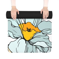Botanical Beauty Rubber Yoga Mat, Non-Slip Exercise Mat for Fitness