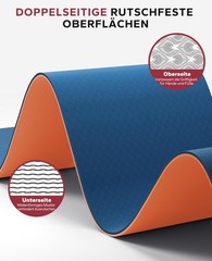 Yoga Mat XXL183cmx91cmx6mm Thickness, Extra Large Non Slip Wide Yoga Mat, Gy…
