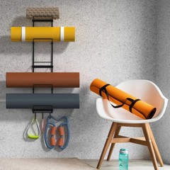 Yoga Mat Holder Wall Mount, Wall Rack Organizer, Storage Foam Roller and Bloc…