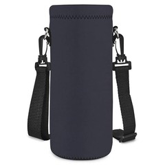 Neoprene Water Bottle Carrier Bag with Adjustable Shoulder 1000ML Dark Gray