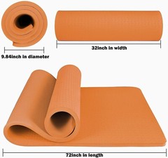 Hatha Yoga 4/5 inch TPE Yoga Mat Fitness & Exercise Mats Large Size 72″L x 32…