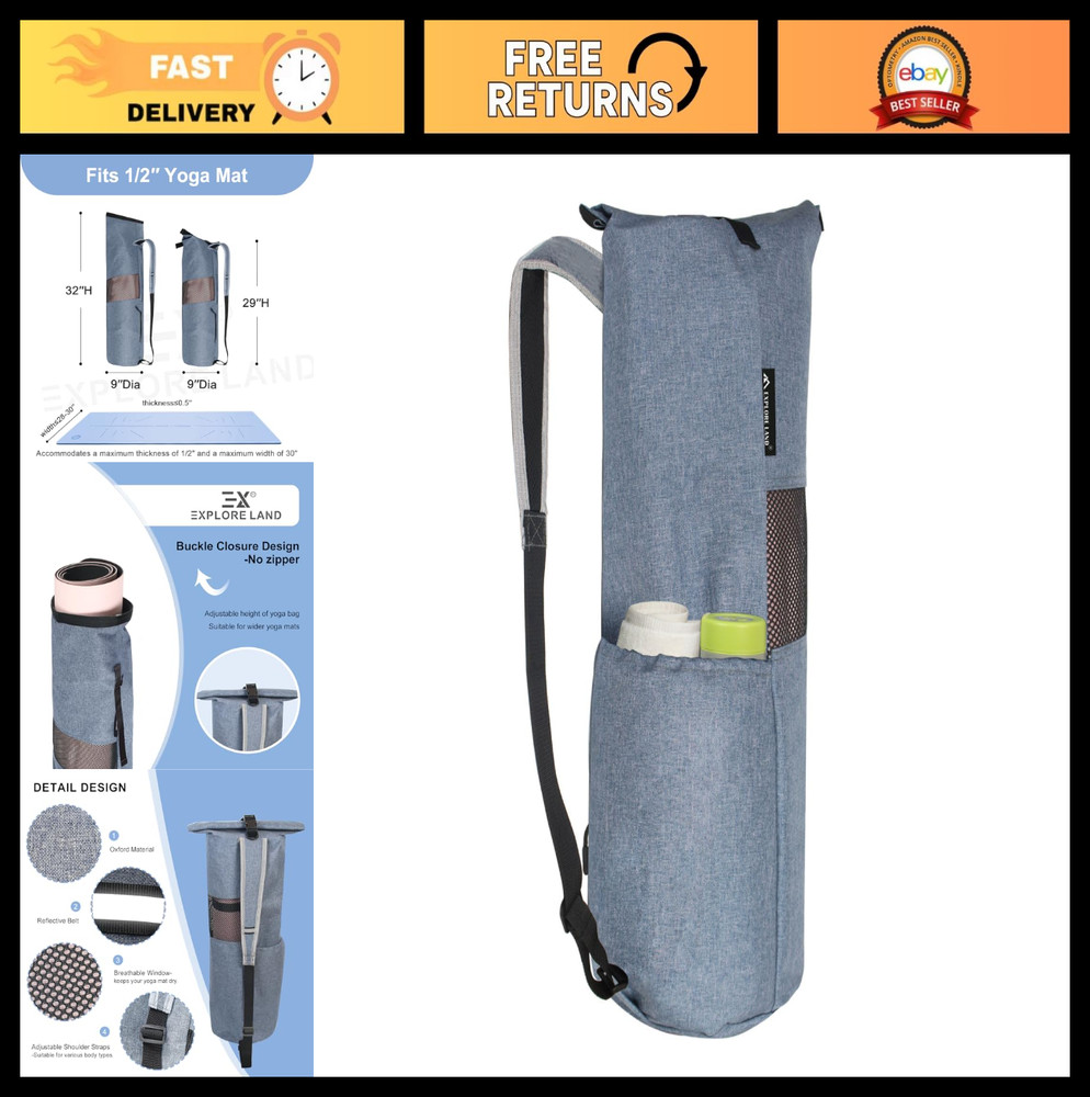 Yoga Mat Storage Bag with Breathable Mesh Window & Large Pockets – Travel Friend
