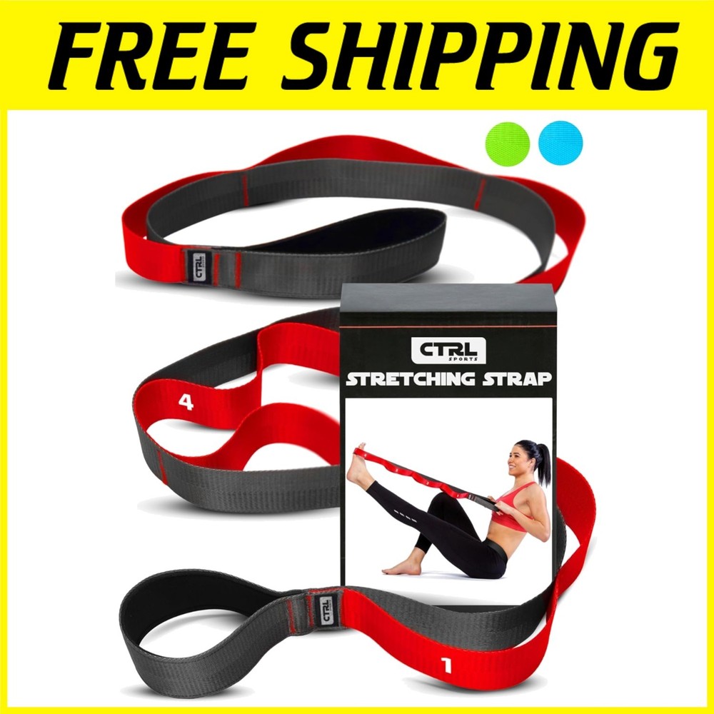 Yoga Stretching Strap with Loops – Non Elastic Band