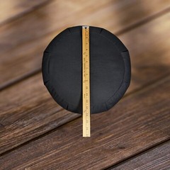 Hugger Mugger Zafu Meditation Yoga Zen Cushion Black Round 15in Husk USA