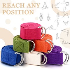 6 Pcs Yoga Strap for Stretching 8 Ft Yoga Exercise Adjustable Straps Bands wi…