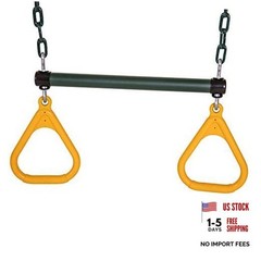 Durable Playset Ring Trapeze Bar and Swing Combo with Large 50” Chains