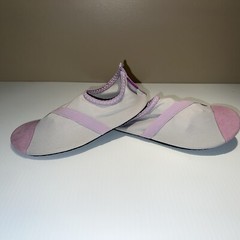 FitKicks Live Well Women’s Foldable Barefoot Yoga Water Shoes Gray/Purple- Small