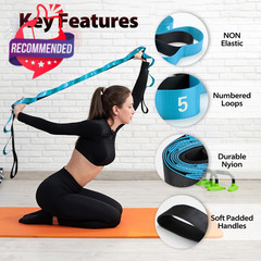 STRETCHING STRAP WITH 10 LOOPS YOGA EXERCISE BAND