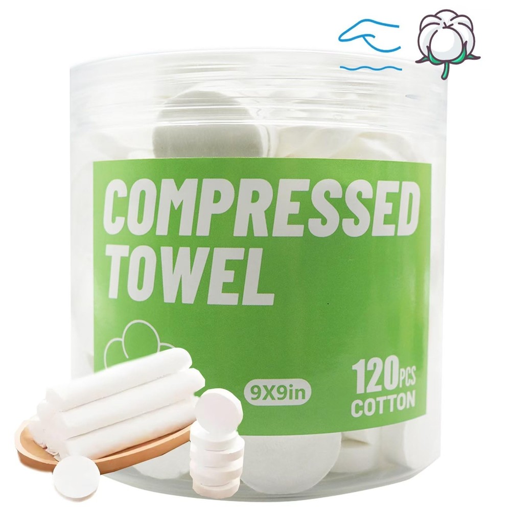 icepac 120 Pcs Compressed Towels, Camping, Disposable Face Compressed Towels,…