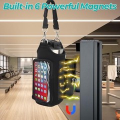 Magnetic Water Bottle Holder, Gym Bottle Carrier with Phone Pouch | Neoprene