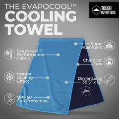 Tough Outdoors Cooling Towels for Neck Face – Single Pack, Light Blue