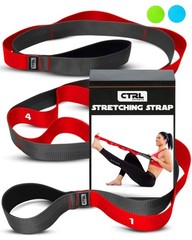 Non-Elastic Stretching Strap with Loops Yoga Stretch Band for Exercise Flex Band