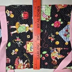 Mary Engelbreit Fabric Yoga Mat Carrier Bag Quilted Pink Straps Bag Hand Crafted