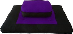 Zafu Zabuton Meditation Cushion Set, Yoga Exercise, Relaxing, Purple/Black