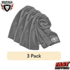 (3 pack) Athletic Works Yoga Microfiber Towel, Charcoal Gray, Size 31.5″ x 16″