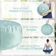 Meditation Cushion – Large Velvet Zafu Floor Pillow for Tranquil Night & Day