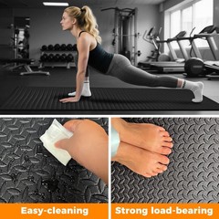 4x6ft Gym Floor Mat 10mm Thick – Large TPE/NPE Foam 4ft x 6ft x 10mm, black
