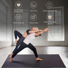 Extra Thick Non-Slip Yoga Mat for Home Gym – 6’x4′, 6’x6′, 7’x5′ Options