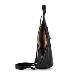 The Sak Geo Sling Backpack in Leather, Convertible Design, Black Medium