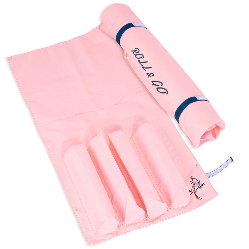 FUYIHGL® Mahjong Rack with Pushers Storage Bag – Roll & Go Pink Canvas Slee