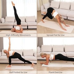 Extra Thick 10mm Foldable Yoga Mat 75″x26″ Non-Slip Fitness Exercise Mat – Eco-F