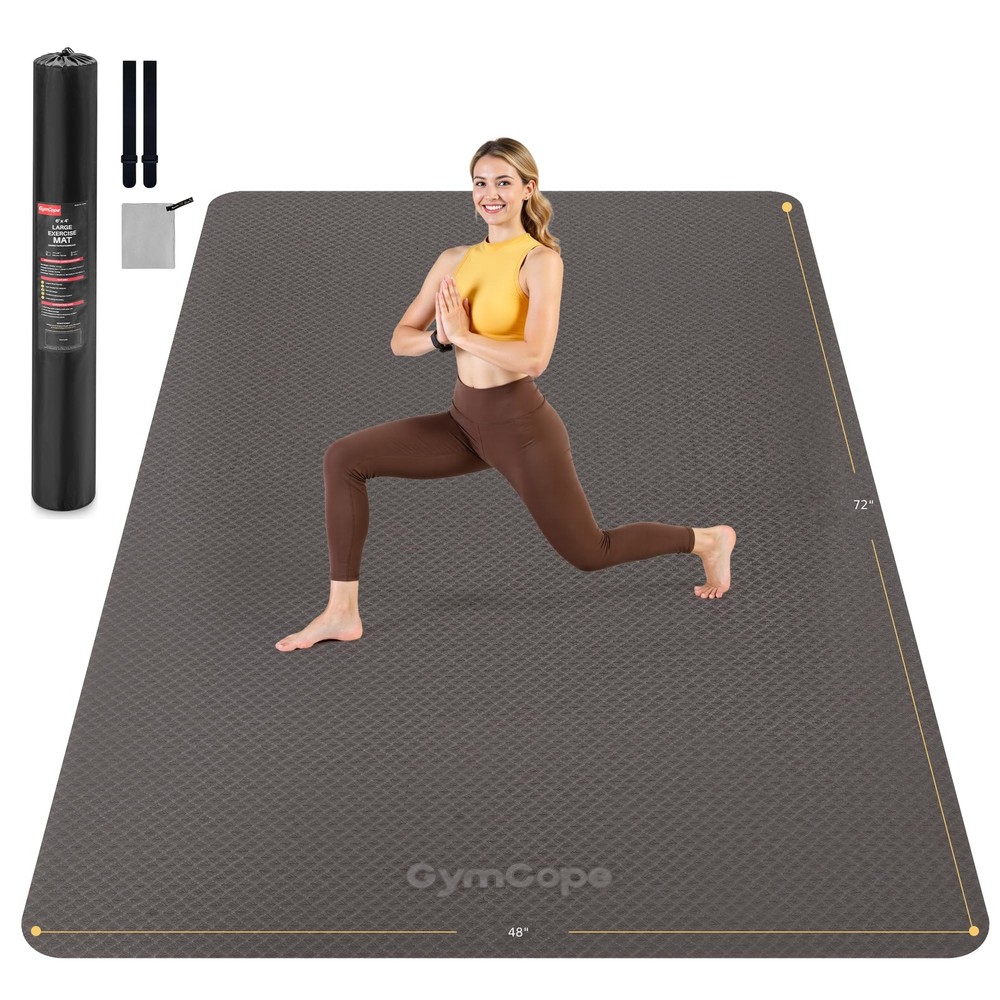 Extra Large Yoga Mat – 72″x48″ or 78″x57″, Non-Slip TPE Exercise Mat for & Me…