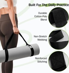 Yoga Mat Strap Adjustable Cotton Carrier Sling Black Durable Portable Secure …