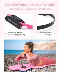 PilatesRingSet Pink – 36cm Deformation Resistant PilatesRing with Padded…
