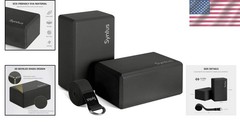 Yoga Block and Strap Set: 2 Durable EVA Blocks + 8FT Strap for Yoga and Pilates